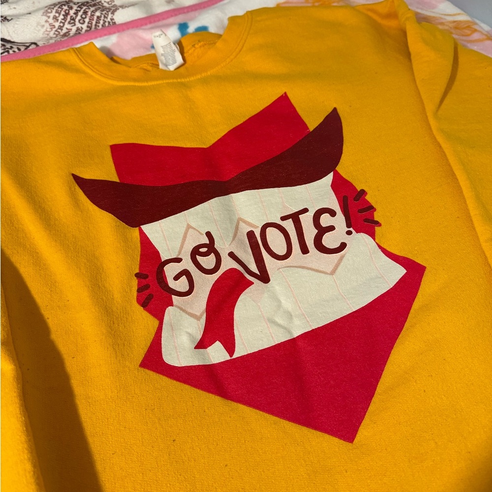 Gold Harry Potter Howler Crewneck- “Go Vote!” Comfy and cozy! ❤️💛